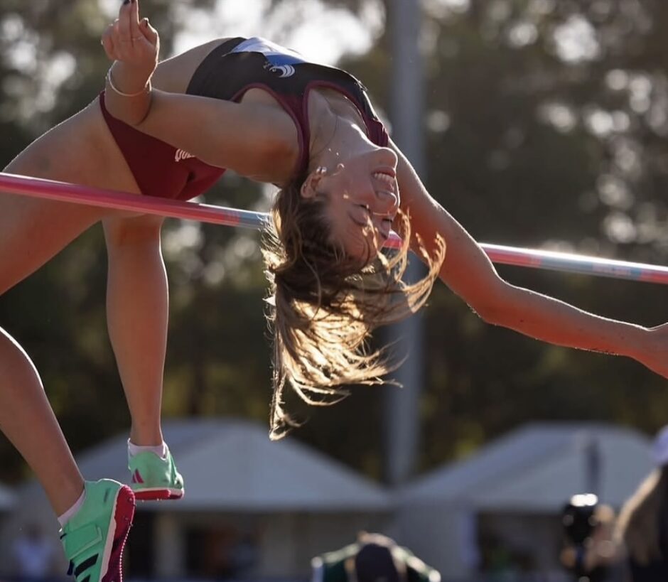 Zoe Peacock jumping.