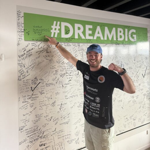 Oliver Foran celebrating his Mount Everest world record journey at PEAK Sports & Spine Centre