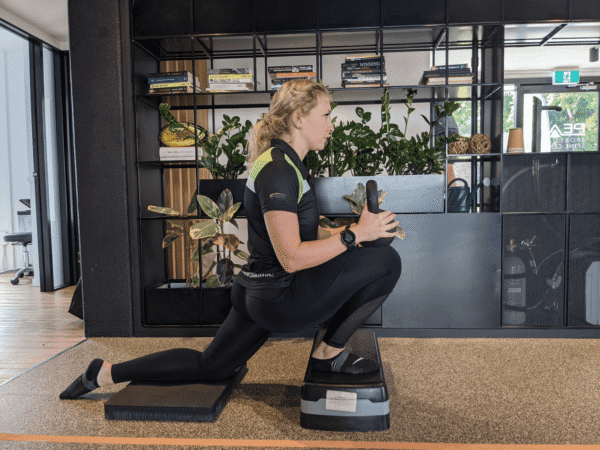 Weighted ankle stretch exercise for stiff ankles to improve ankle dorsiflexion and mobility